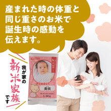 画像をギャラリービューアに読み込む, 新米夫婦赤ちゃん体重米(写真)