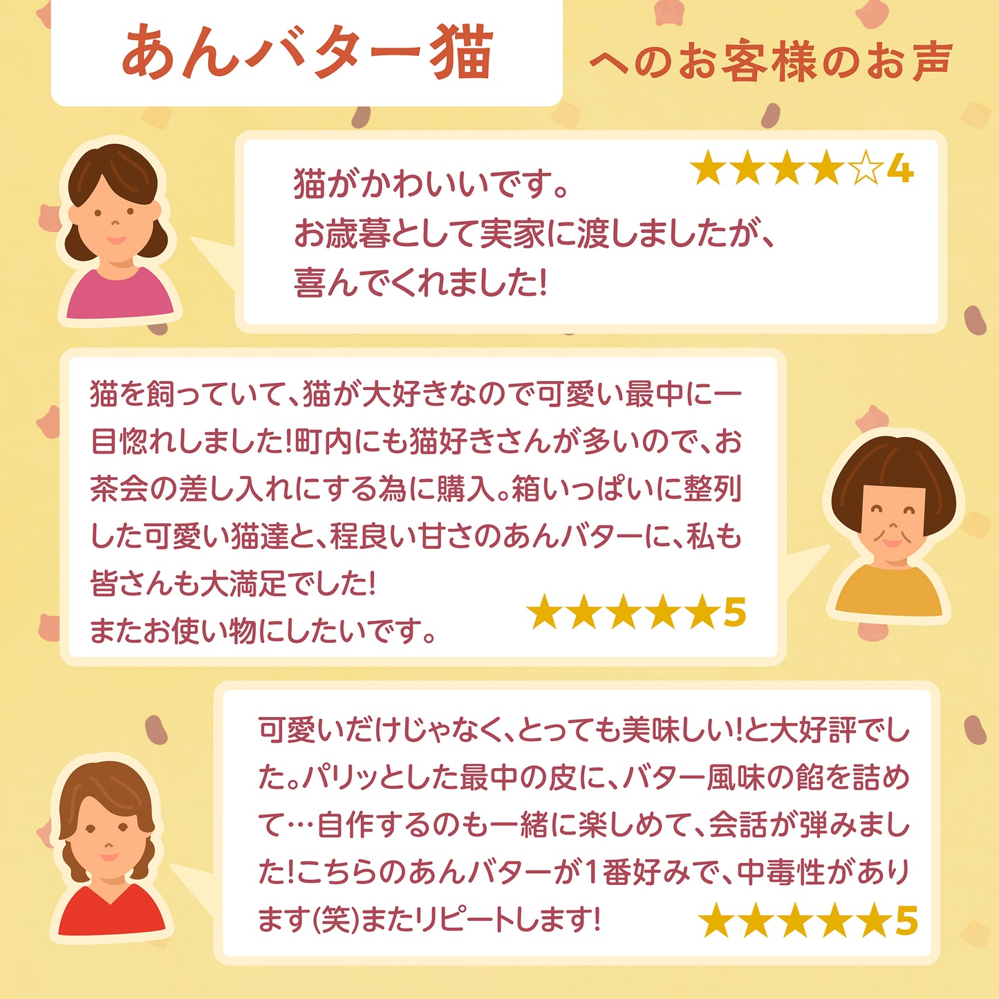 あんバター最中【猫】6組入り