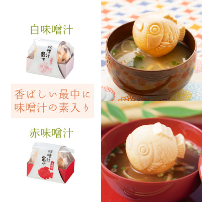 名入れができるお米と鯛型みそ汁最中のセット【新米夫婦】