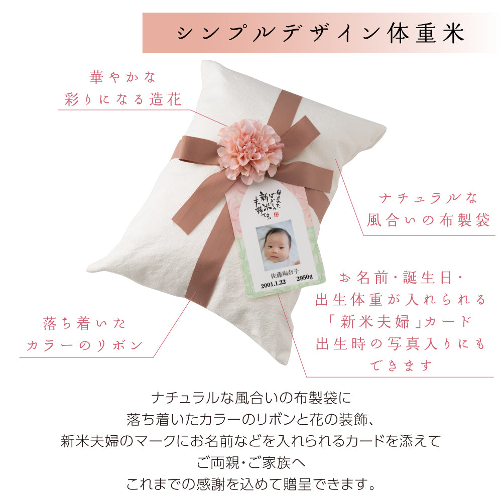 新米夫婦の体重米【トートバッグ】写真タイプ
