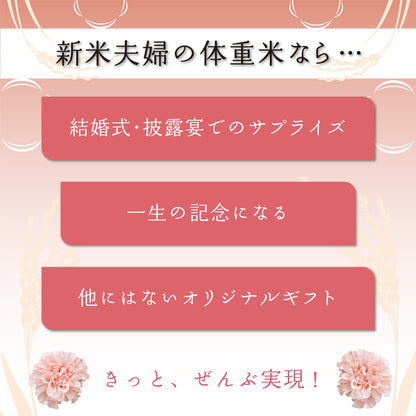新米夫婦の体重米【トートバッグ】文字タイプ