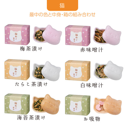 猫・鯛最中 【1個】メッセージシール付きプチギフト