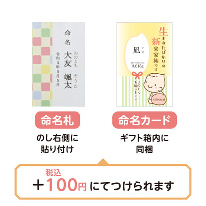 出産内祝いに、お赤飯とブランド米のセットギフト。【9点詰め合わせ】有料命名札・カードも