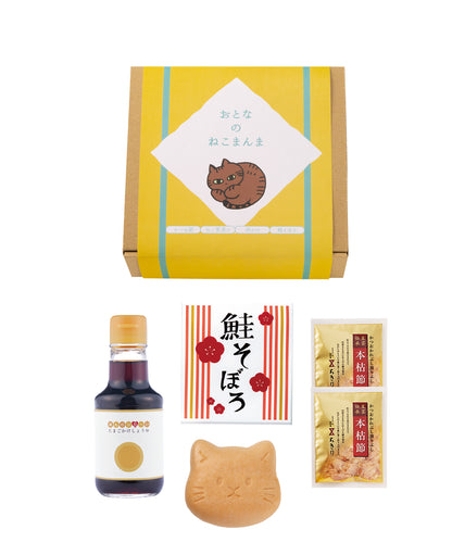 おとなのねこまんま D お茶漬けの素入り猫最中・鮭そぼろ・卵かけ醤油・鰹節のセット