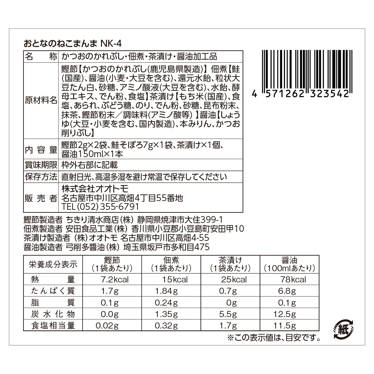 おとなのねこまんま D お茶漬けの素入り猫最中・鮭そぼろ・卵かけ醤油・鰹節のセット